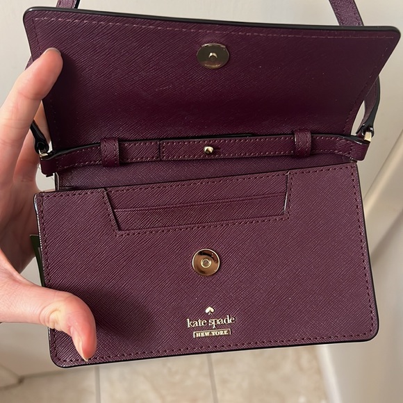 NWT Kate Spade Cameron Street Perforated Arielle Crossbody Bag in Deep Plum - Picture 7 of 10